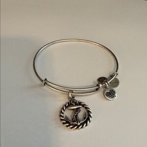 Alex and Ani Silver Anchor Charm Bangle Bracelet